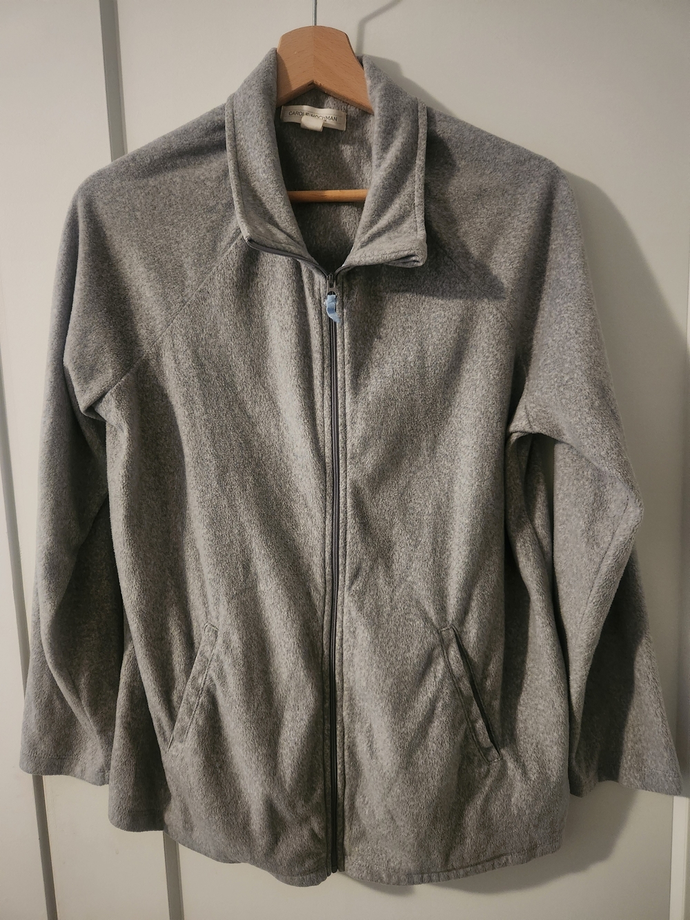 Midnight by Carole Hochman Light Gray Full-Zip Jacket